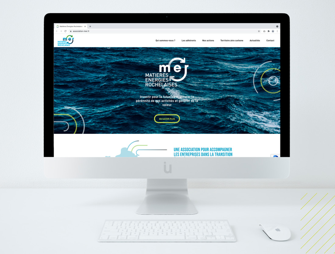 Homepage de l'association MER sur écran large