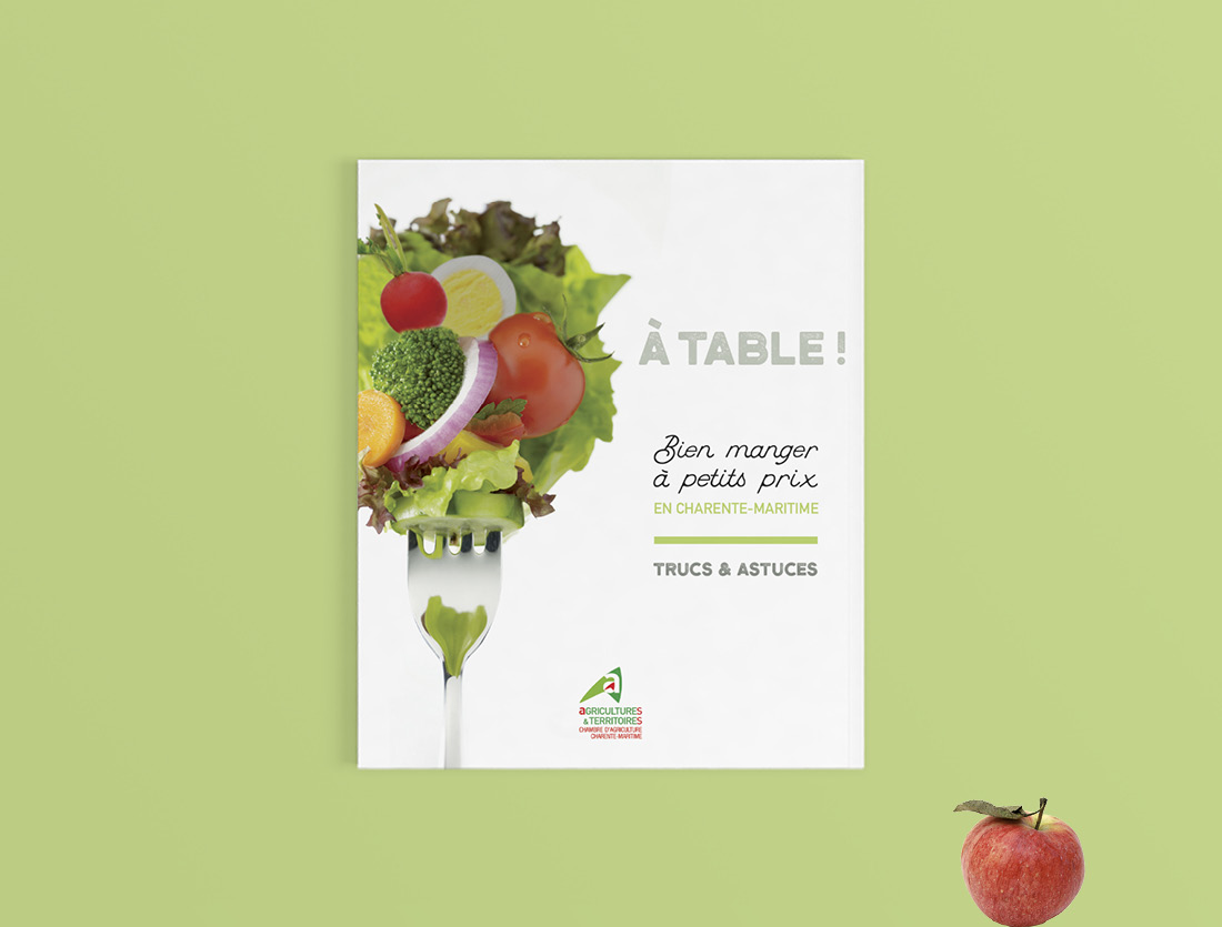 Brochure guide à table pour la chambre d'agriculture de Charente-Maritime