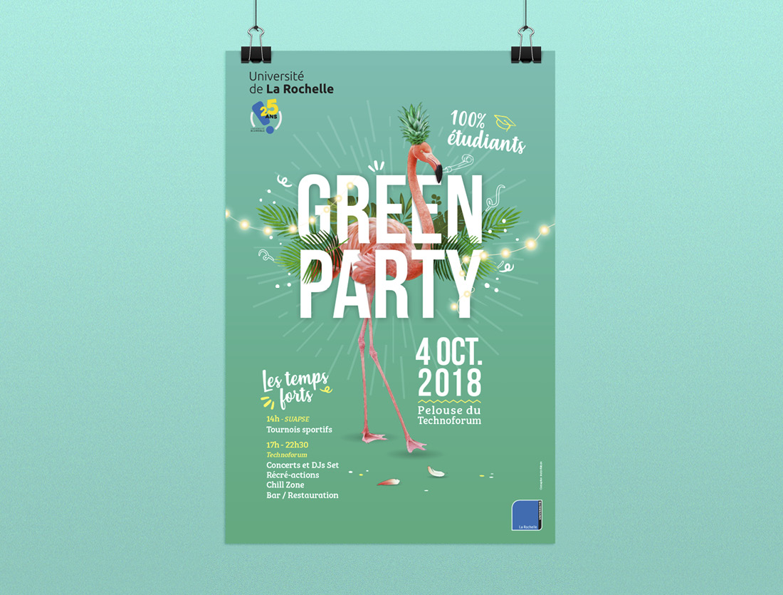 Affiche événement Green Party / Université La Rochelle
